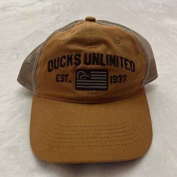 NWOT Ducks Unlimited Tan Mesh Cap - Picture 1 of 5